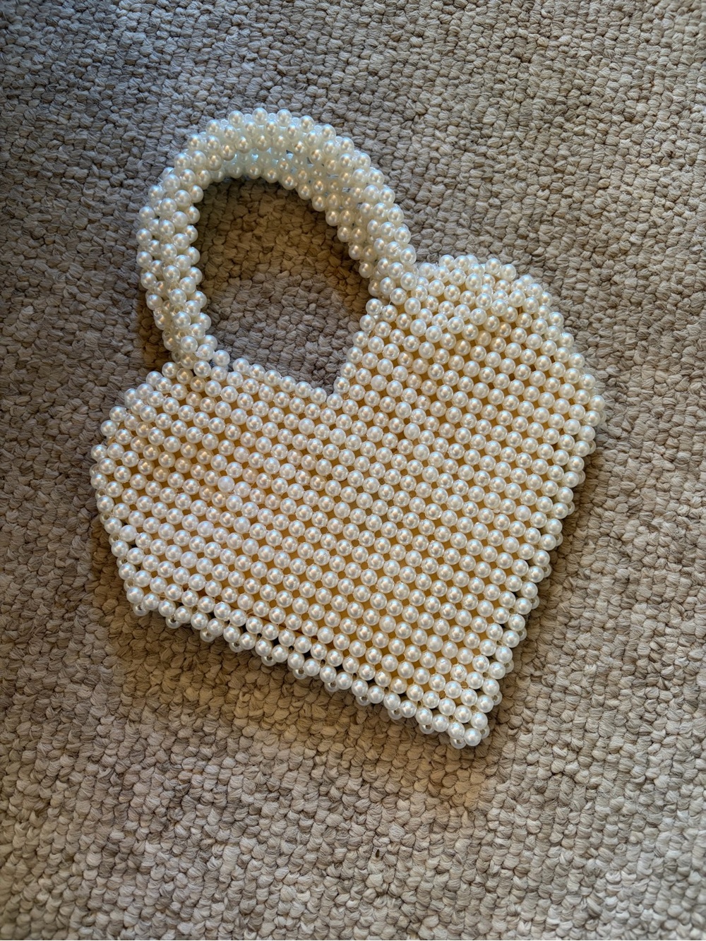 Target Pearl Heart Mini Bag in Ivory White